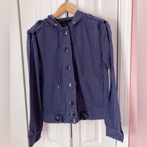 Marc by Marc Jacobs Blue Button Up Hoodie Cardigan